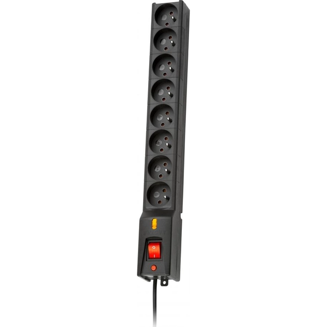 Lestar LX Steckdosenleiste 810 Überspannungsschutz 8 Steckdosen 3 m schwarz