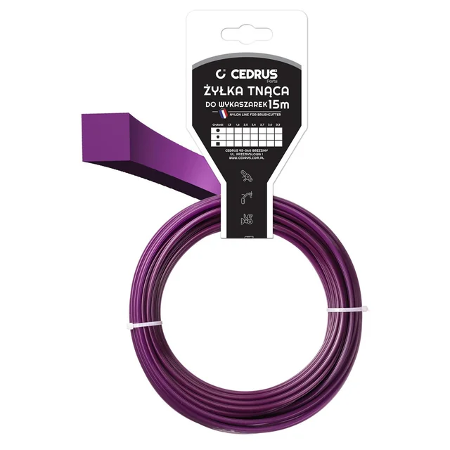 Ligne de coupe 3.0/15M K Carré Violet Pin006