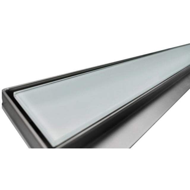Lineaarinen viemäri, valkoinen lasi 80cm Merihevonen OL-AG01W-80