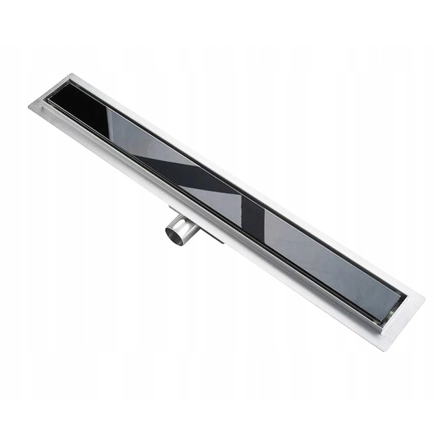 LINEAR DRAIN SLIM BLACK GLASS DRAIN 60 cm