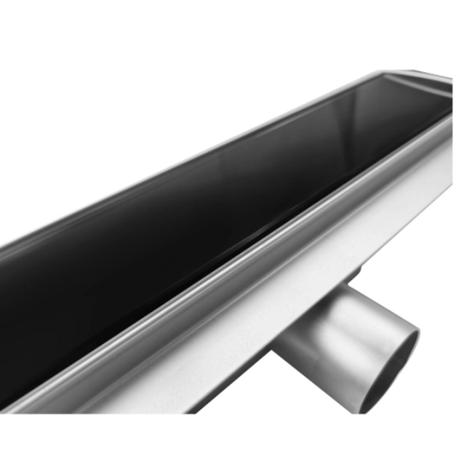 Lineární odtok, černé sklo 60cm Mořský koník OL-AG01B-60