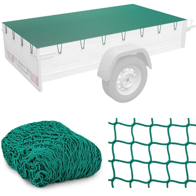 Load securing net for trailer 4 x 3 m green