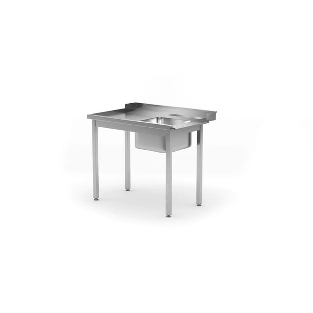 Loading table for dishwashers with a sink without a shelf - left | 1100x760x850 mm