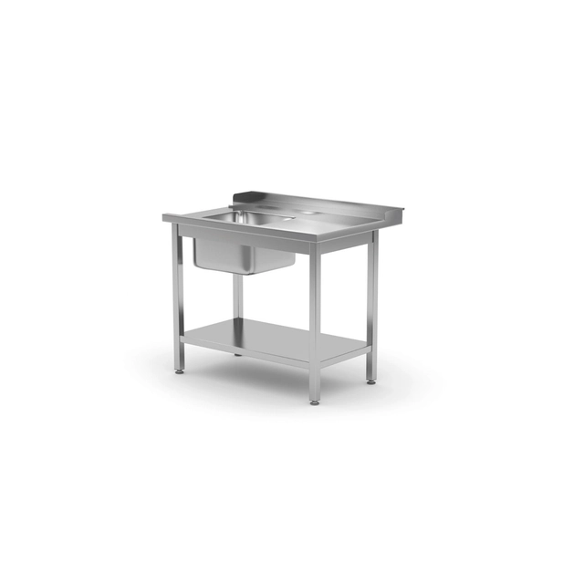 Loading table for dishwashers with sink and shelf - right | 800x760x850 mm