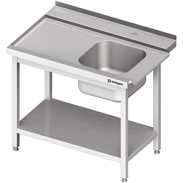 Loading table (L) 1-kom. with shelf for SILANOS dishwasher 1000x755x880 mm screwed