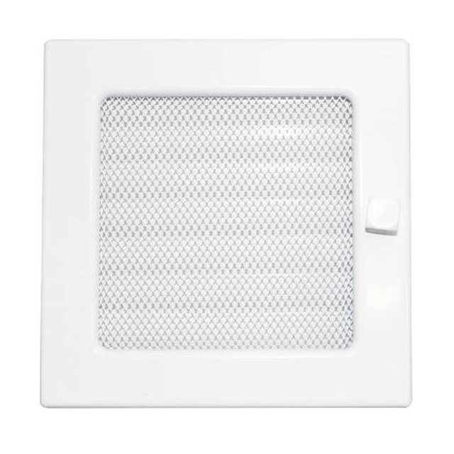 Lockable fireplace grille with frame and mesh LKM, 170 x 170 mm, white lacquer 0718