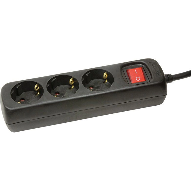 LogiLink LPS power strip 3 sockets 1.4 m black (LPS206B)