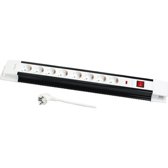 LogiLink LPS power strip 8 sockets 3 m white and black (LPS207)