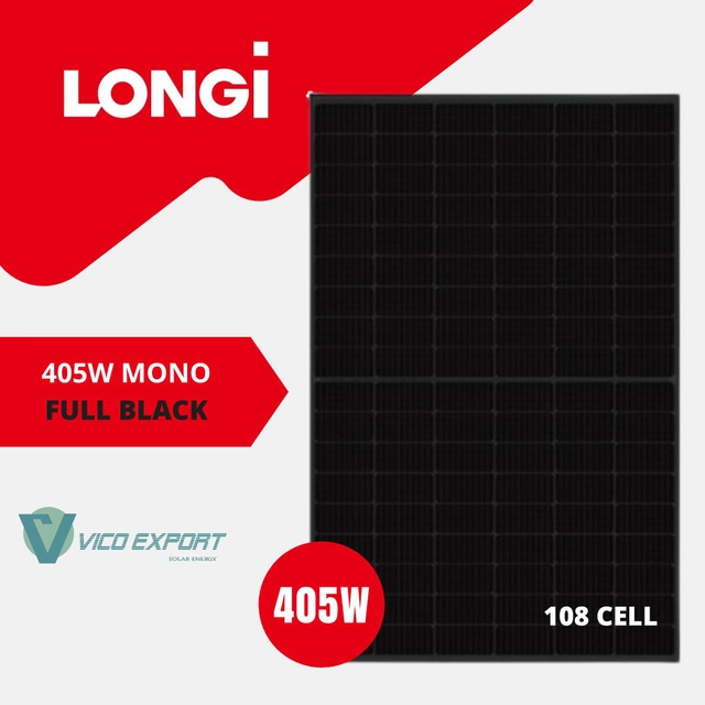 Longi LR5-54HPB-405M // Longi 405W Panel solar // FULL BLACK