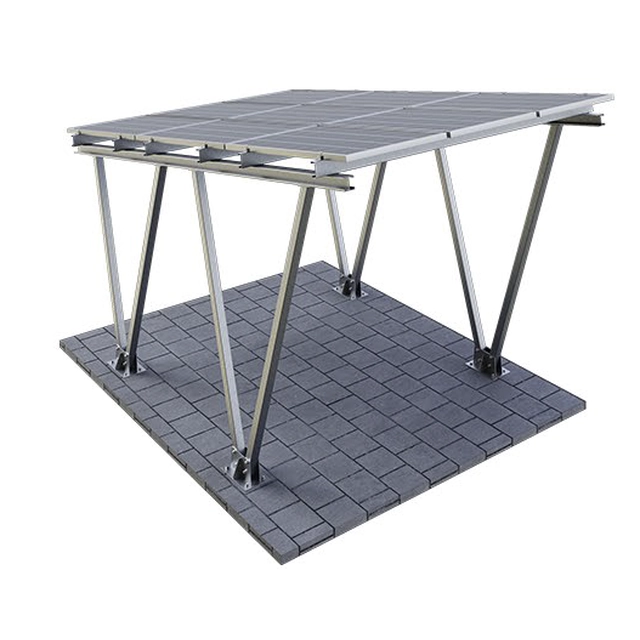 Loodsen / Carport W1 met PV-opbouw (indeling 3 module verticaal L <1960mm)