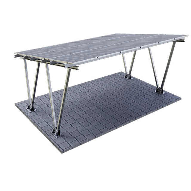 Loodsen / Carport W2 met PV-opbouw (indeling 3 module verticaal L> 1960mm)