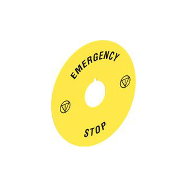 Lovato Electric Descriptive sign EMERGENCY/STOP fi 90mm (LPXAU113)
