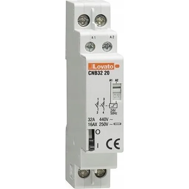 Lovato Electric Latching relay, single or double pole, 20A AC1, 24VAC (2Z)