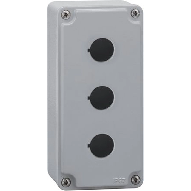 Lovato Electric Metal casing empty 3 holes gray cover (LPZM3A8)