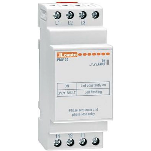 Lovato Electric Séquence de phases et relais de défaillance 1P 208-575V AC (PMV20A575)