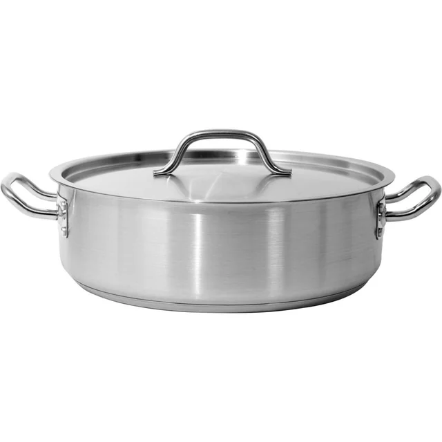 LOW STAINLESS STEAM POT WITH LID 36x11CM 11,2L