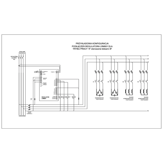 LRM001/11-12 RS – Regulator Mocy Biernej – Pomiar prądu 1 faza, 12 stopni RS