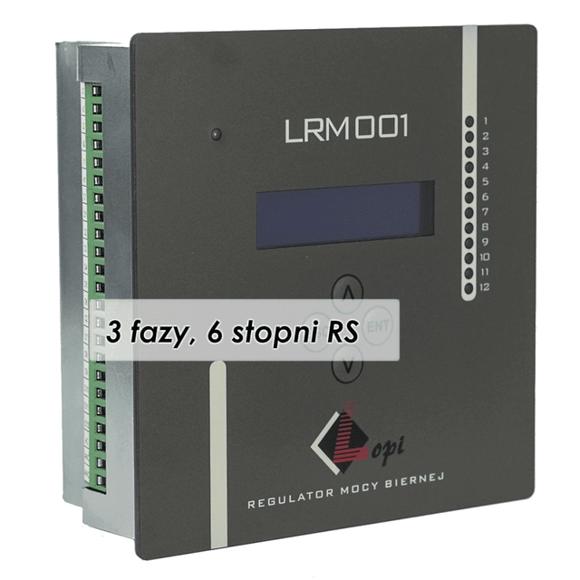 LRM001/33-6 RS – Reaktiivvõimsuse regulaator – Voolu mõõtmine 3 faasid,6 kraadi RS, LOPI