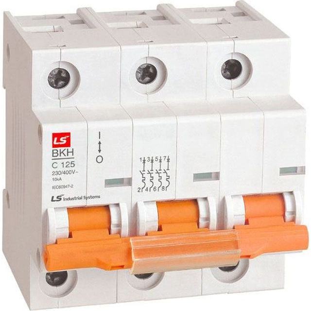 LSiS Автоматичний вимикач 3P C 125A 10kA AC BKH-C-125-3 (06110348R0)