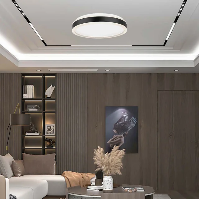 Luci a cupola di design - Rotonde - IP20 - Corpo nero - 38 Watt - 4050 Lumen - 4000K