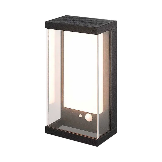 Luci da parete solari - IP54 - Corpo nero - 95 Lumen - 3000K