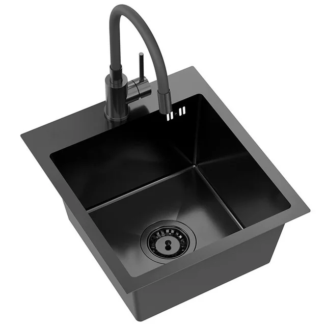 LUKE steel sink 90 black