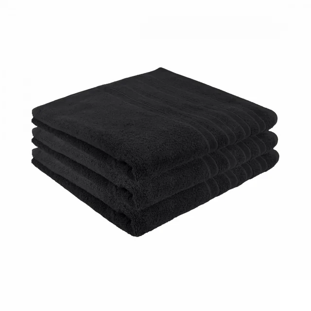 Luksuzni hotel Handdoek - Zwart - 3 stuks - 70x140cm - 550 g/m2