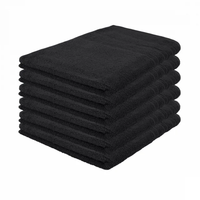 Luksuzni hotel Handdoek - Zwart - 6 stuks - 50x100cm - 550 g/m2