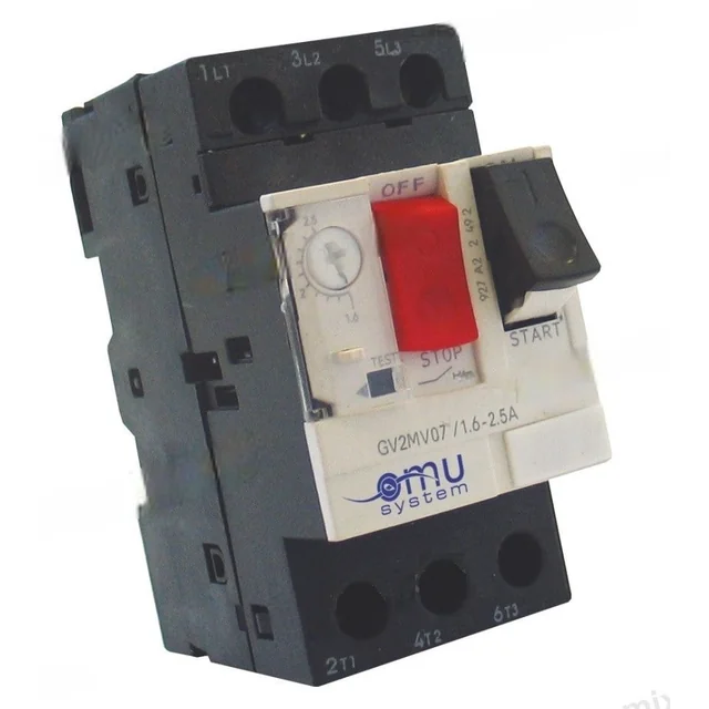 Lüliti 0.63-1A siinile paigaldatud magnetotermiline mootorikaitse IP20