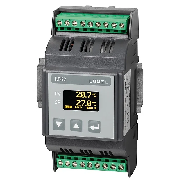 Lumel-controller RE62 11100E0, RTD, TC, -100...1370°C, AI, 3 relaisuitgangen, RS 485, 24 V, 110 V, 230 V