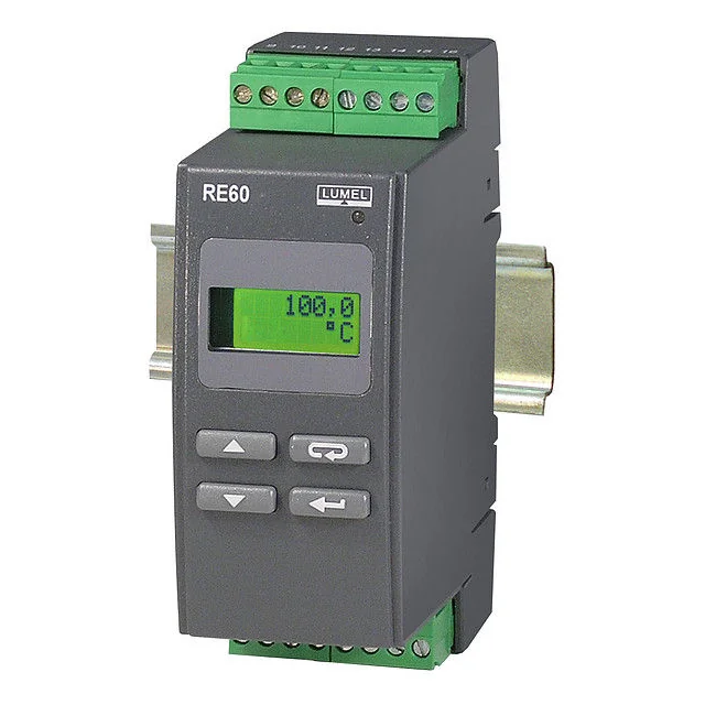 Lumel regulátor teploty RE60 021118, Pt100, 0...250°C, reléový výstup, 1 relé alarmu, 1x230 V
