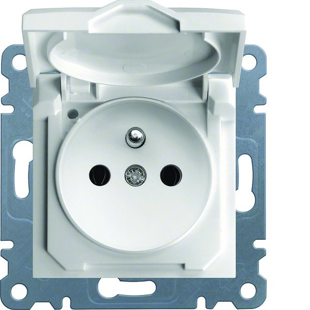 LUMINA Socket 2P+E with flap optionalIP44, 230V/16A, white