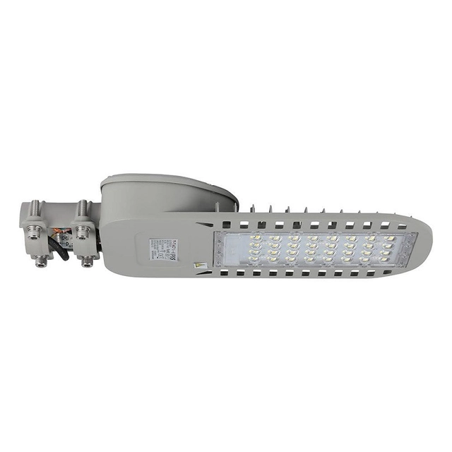 Luminaire public à LED 50W, 6850lm 137 lm/W, 4000K blanc neutre, boîtier gris IP65, 5 années de garantie, Slim Chip SAMSUNG; V-TAC