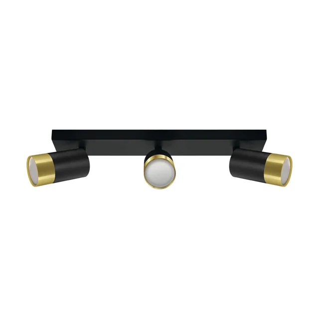 Luminaria de pared y techo PUZON SPT GU10 3L NEGRO/DORADO