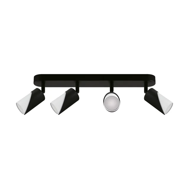 Luminaria de pared y techo ZEBRA SPT GU10 4L NEGRO/BLANCO