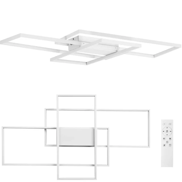 Luminária de teto LED moderna com controle remoto - retângulos 3