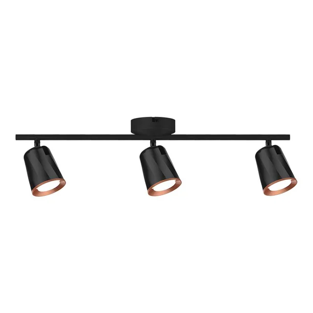 Luminárias de parede LED com cabeça tripla - Preto - IP20 - 15W - 1620 Lúmens - 3000K