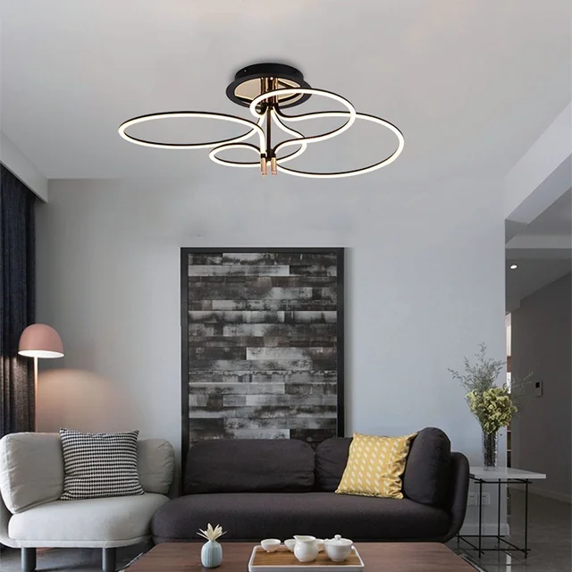 Luminárias de teto de design - Luminárias suspensas de design - IP20 - Dourado+Preto - 36 Watts - 4150 Lúmens - 3000K