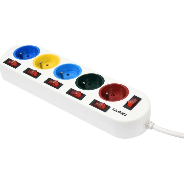 Lund power strip 5G 5 sockets 2 m white (72460)