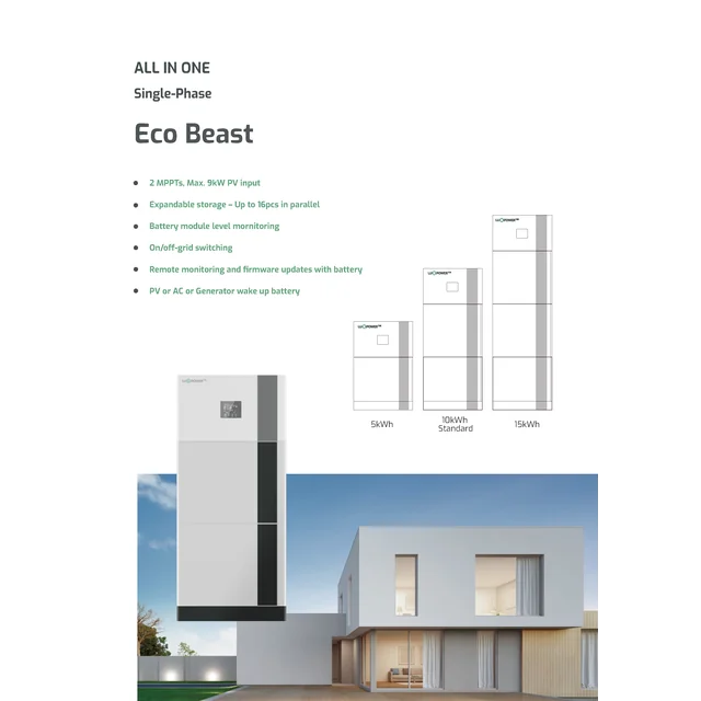 Luxpowertek Eco Beast 6kW/10.24kWh (1 fază, totul într-unul)