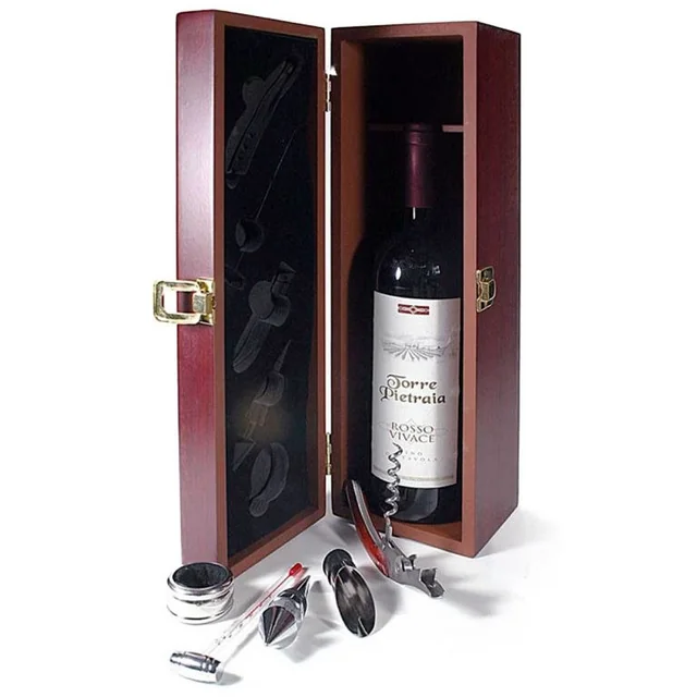 Luxurious set for a sommelier - wooden box with accessories