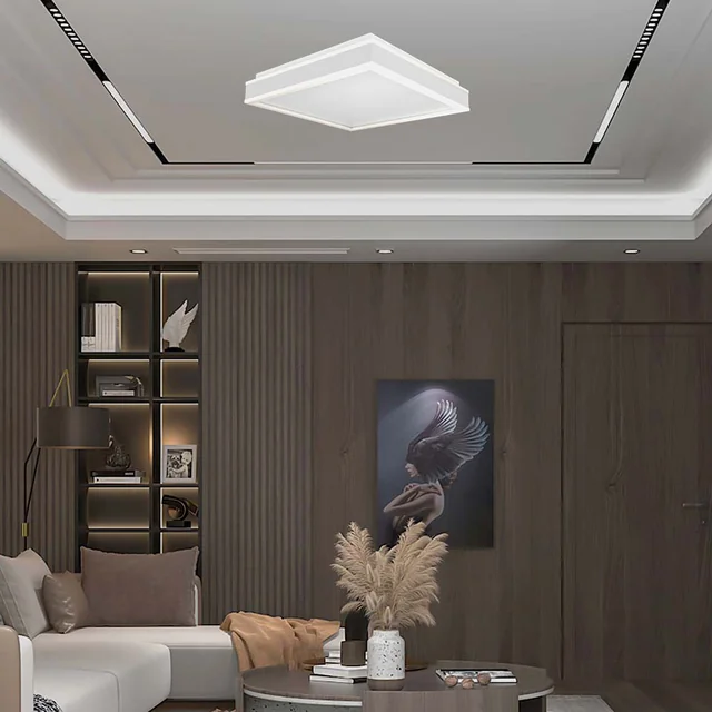 Luzes de cúpula de designer - Quadradas - IP20 - Corpo branco - 38 Watts - 4000 Lúmens - 4000K