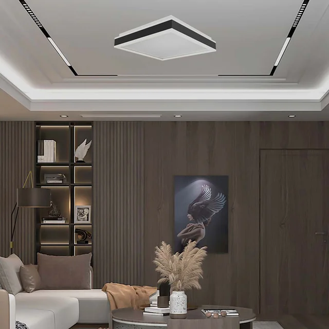 Luzes de cúpula de designer - Quadradas - IP20 - Corpo preto - 38 Watts - 4000 Lúmens - 4000K