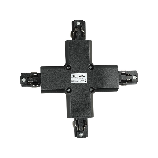 Luzes de trilho LED - Conector de trilho 4X - IP20 - Preto