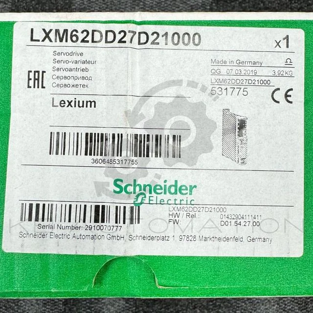 LXM62DD27D21000 Schneider Electric — jauna rūpnīcas aizzīmogošana