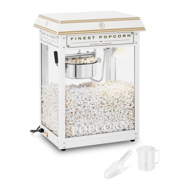 Macchina per i popcorn - bianco e oro ROYAL CATERING 10011101 RCPS-WG1