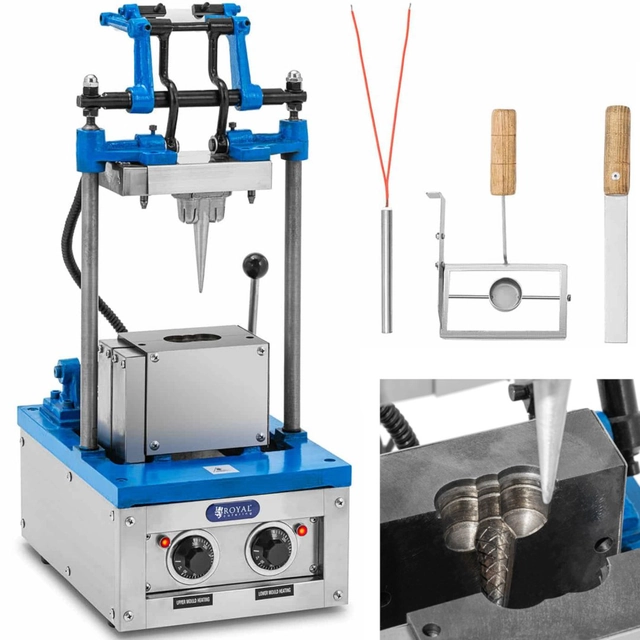 Machine à gaufres pour la cuisson de gaufrettes en cornet de crème glacée 50 - 60 de gaufrettes / heure 74 x 124 mm