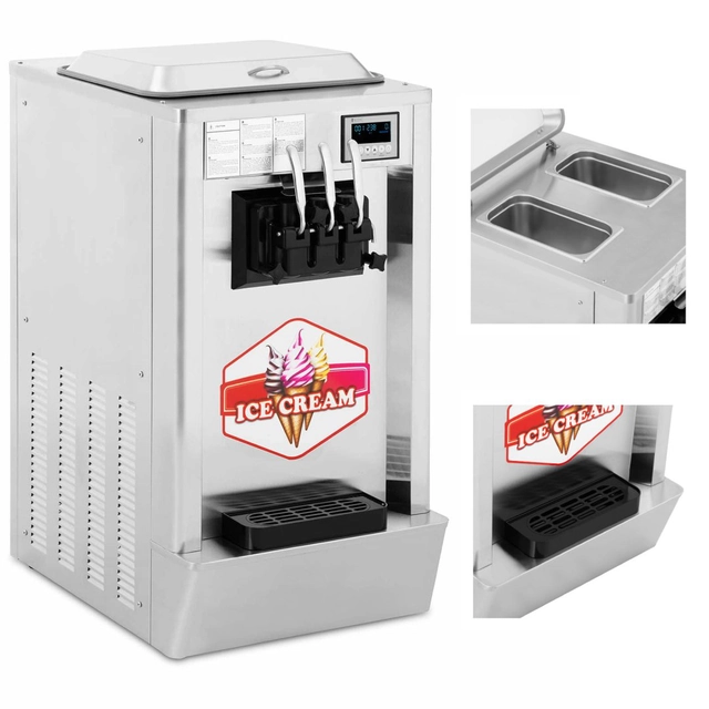 Machine à glace italienne 1550 W 23 l/h - 3 saveurs