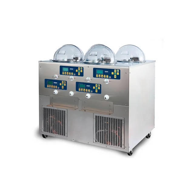 Machine de fabrication de crème glacée vivante au congélateur 4*15L/h 4*4kg/cykl GELATO LIVE SHOW GLS4