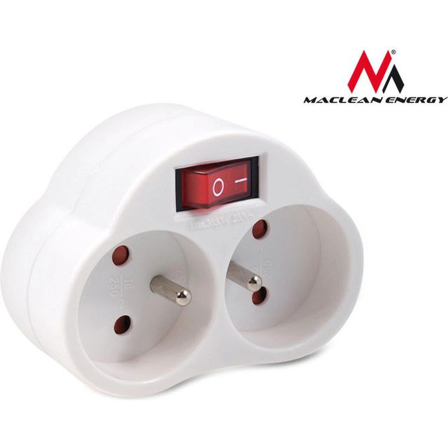 Maclean Power socket x2 MCE31 with switch